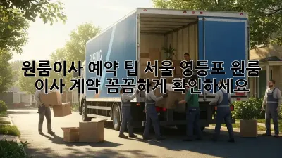 원룸이사 예약 팁: 서울 영등포 원룸 이사 계약, 꼼꼼하게 확인하세요! ✨